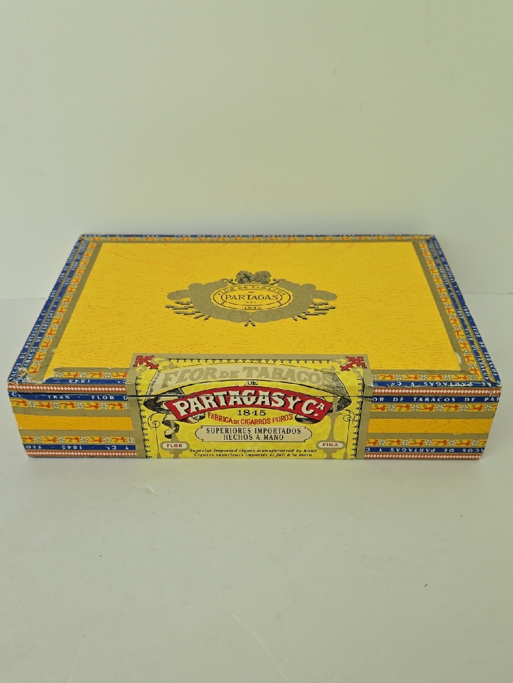 Vintage Partagas No. 2 Yellow Empty Cigar Box Craft Box